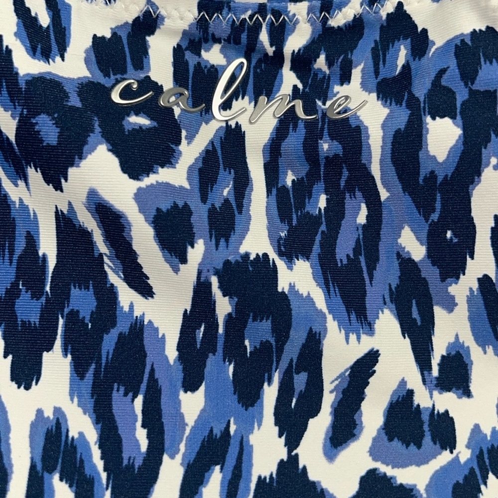 NWOT Calme Johnny Was SM Surf Shirt Blue Cheetah 112337 - Picture 5 of 5